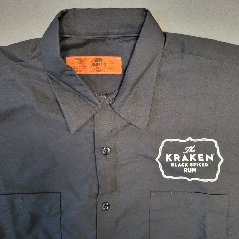 Red Kap Kraken Black Spiced Rum Work Shirt Mens Small Black Release The Kraken